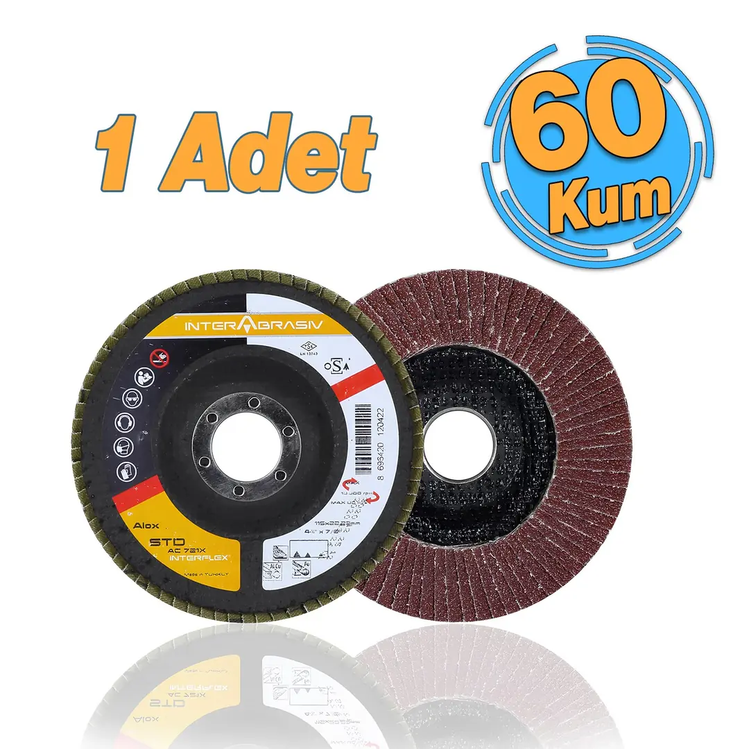 PAPAページ Avuç İçi Taşlama Flap Disk Zımpara Çapı 115 mm 60 Kum Zımparalama