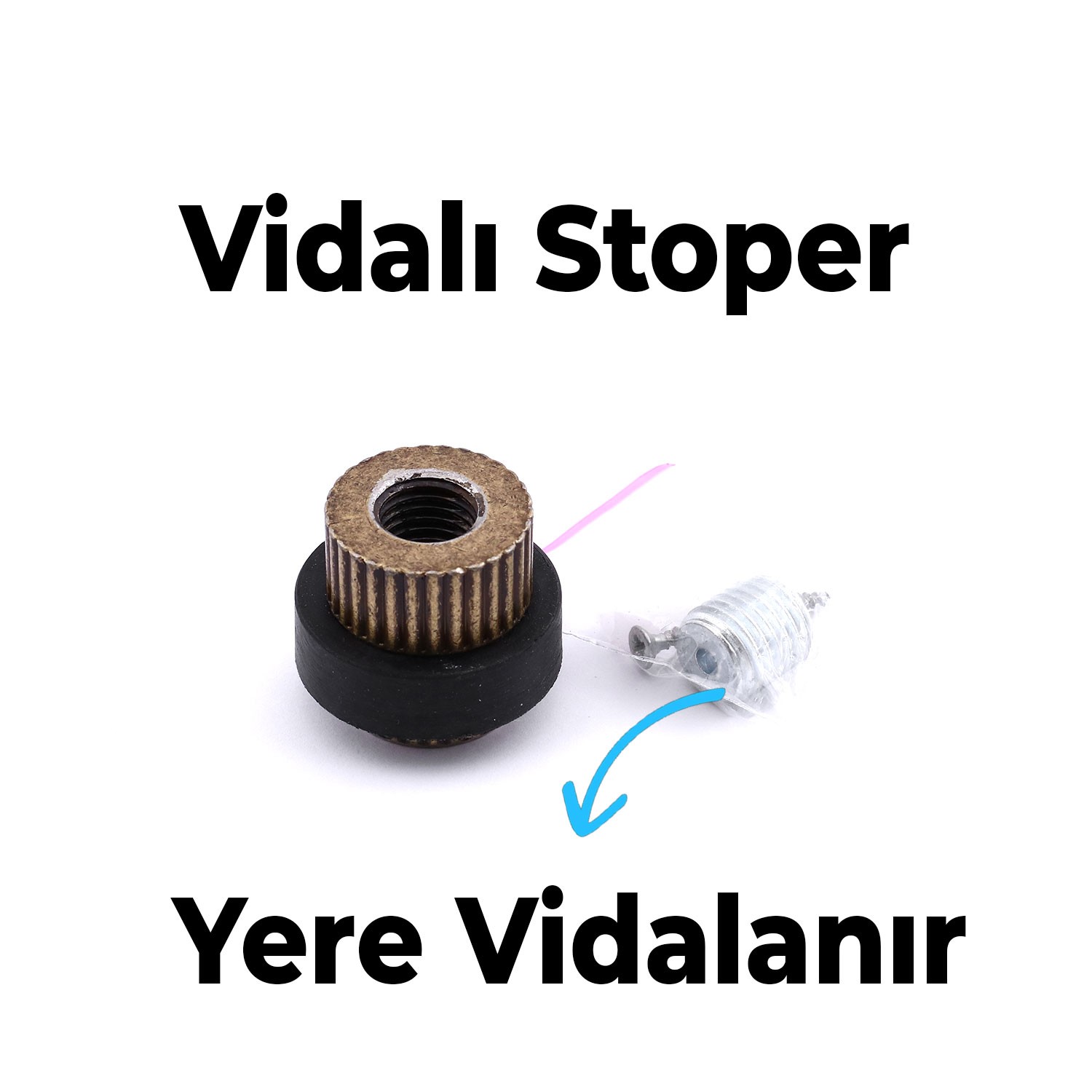 Kapı Stoperi Tamponu Eskitme Antik Vidalı Metal Tutacağı Tutucu Altı Kolu Stopu Takozu Sürgülü Kapı