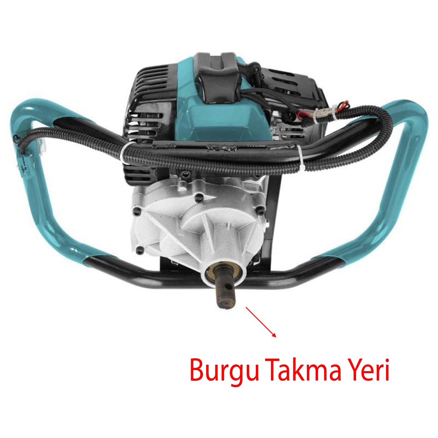 Benzinli Zemin Delme Burgu Makinesi Delik Açma 1.4 KW Fide Dikme Total Toprak Seti 150 mm 800 mm