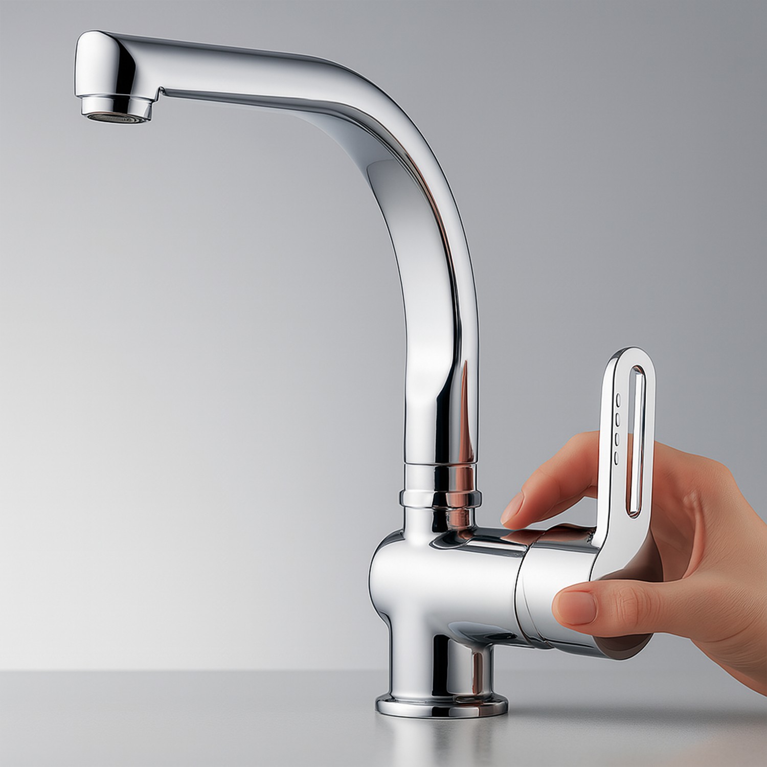 Premium Tek Kollu Aç Kapa Krom Kuğu Lavabo Bataryası Duvar Tipi Armatür Modern Sıcak Soğuk Ayarlı
