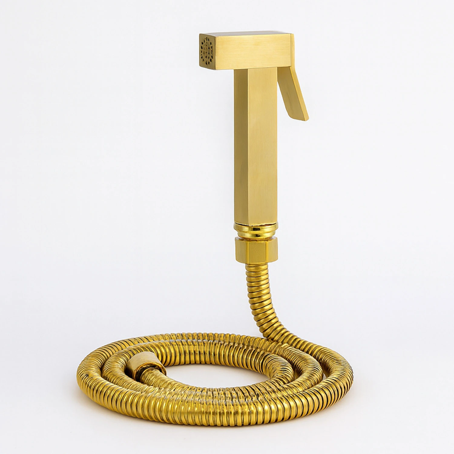 Taharet Matik Lüx Gold Kare Model Su Tasarruflu Basınç Ayarlı Temizlik Duş Başlığı ve Hortum Seti