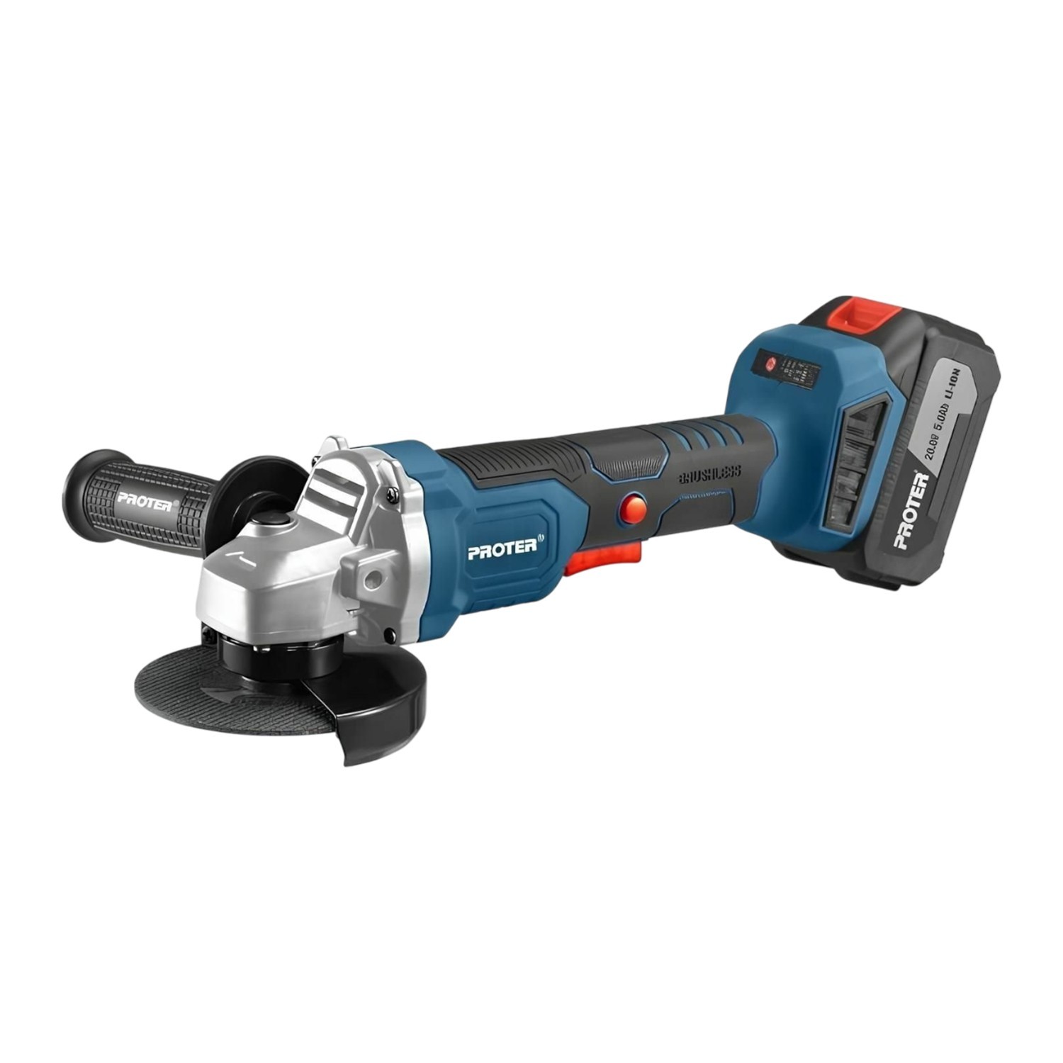 Çift Akülü Devir Ayarlı Şarjlı Avuç Taşlama Spiral Makinesi Proter PST905 115 mm 8500 RPM 5.0 Ah