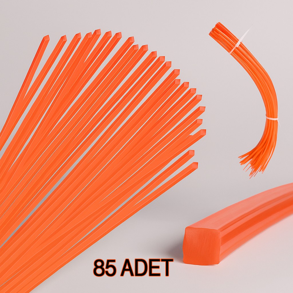 Hazır 85 Adet Kare Çubuk Motorlu Tırpan Misinası Bahçe Dayanıklı Ot Biçme İpi Çubuk 4 mm (28 cm)