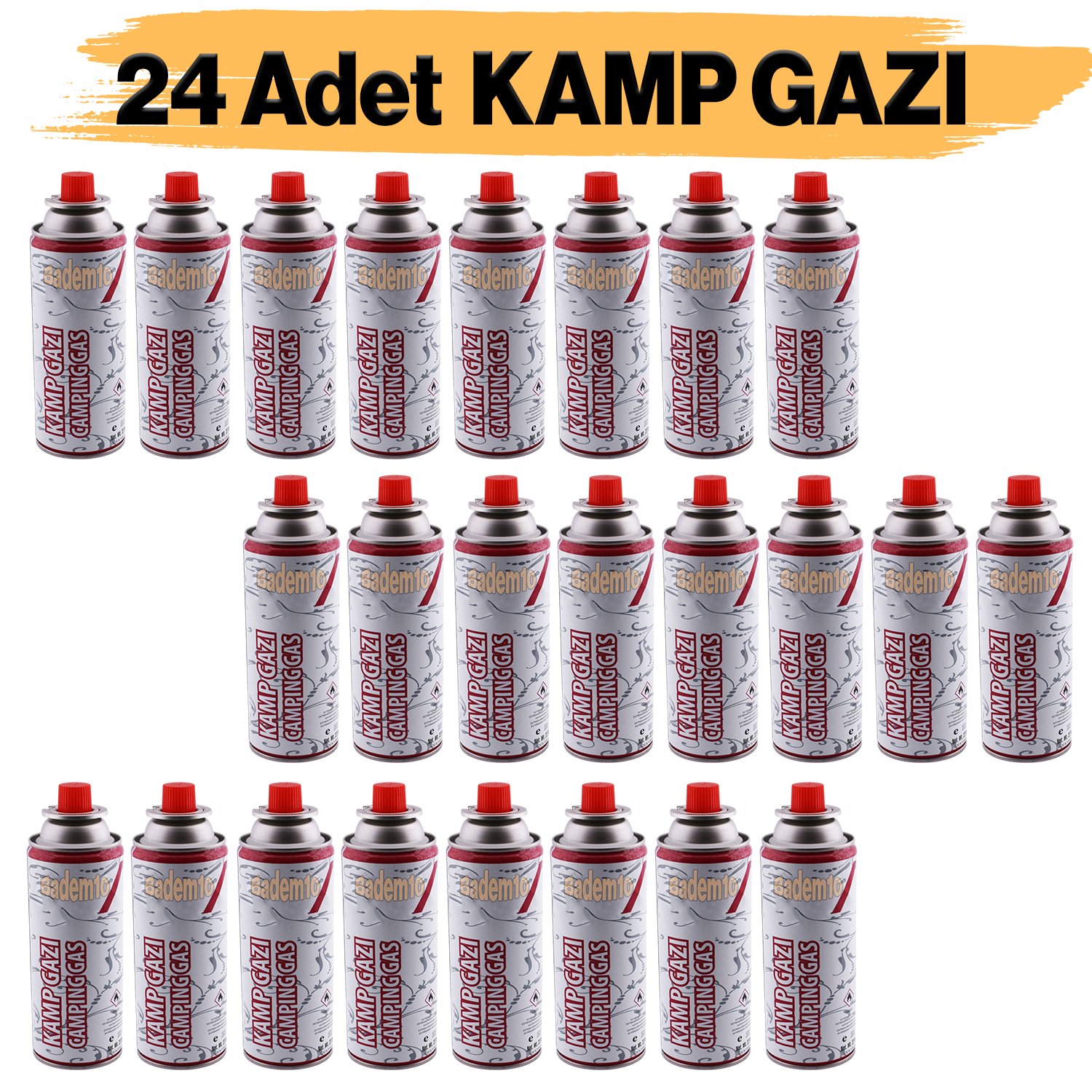 Kamp Gazı 24 Adet Set Pürmüz Yedek Kartuşu 227 Gram Piknik Kamp Mangal Mutfak Ateş Tutuşturucu
