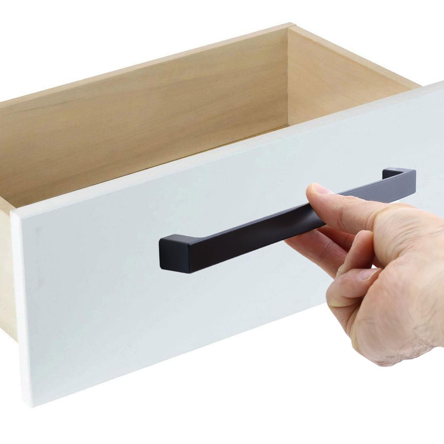 Bihter Düz Mobilya Mutfak Dolabı Çekmece Dolap Kulpu Kulbu Siyah (224 MM-22.4 CM) Metal Kulpları