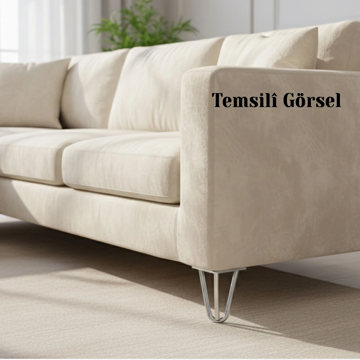 Martı 15 cm Gümüş Krom Metal Mobilya Ayağı Üçgen Modern Tasarım Koltuk Sehpa Masa TV Ünitesi Uyumlu