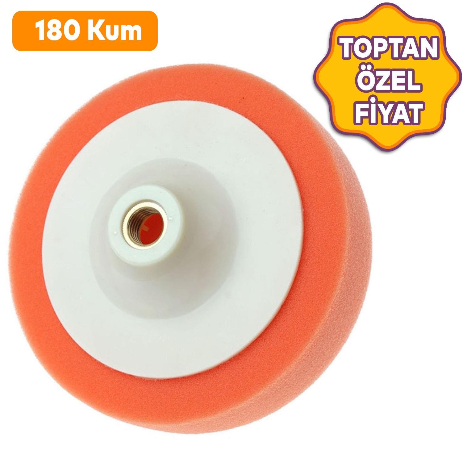 180 mm Oto Araç Araba Pasta Cila Polisaj Süngeri Zımpara Tabanlı Turuncu Parlatma Pedi Toptan Satış