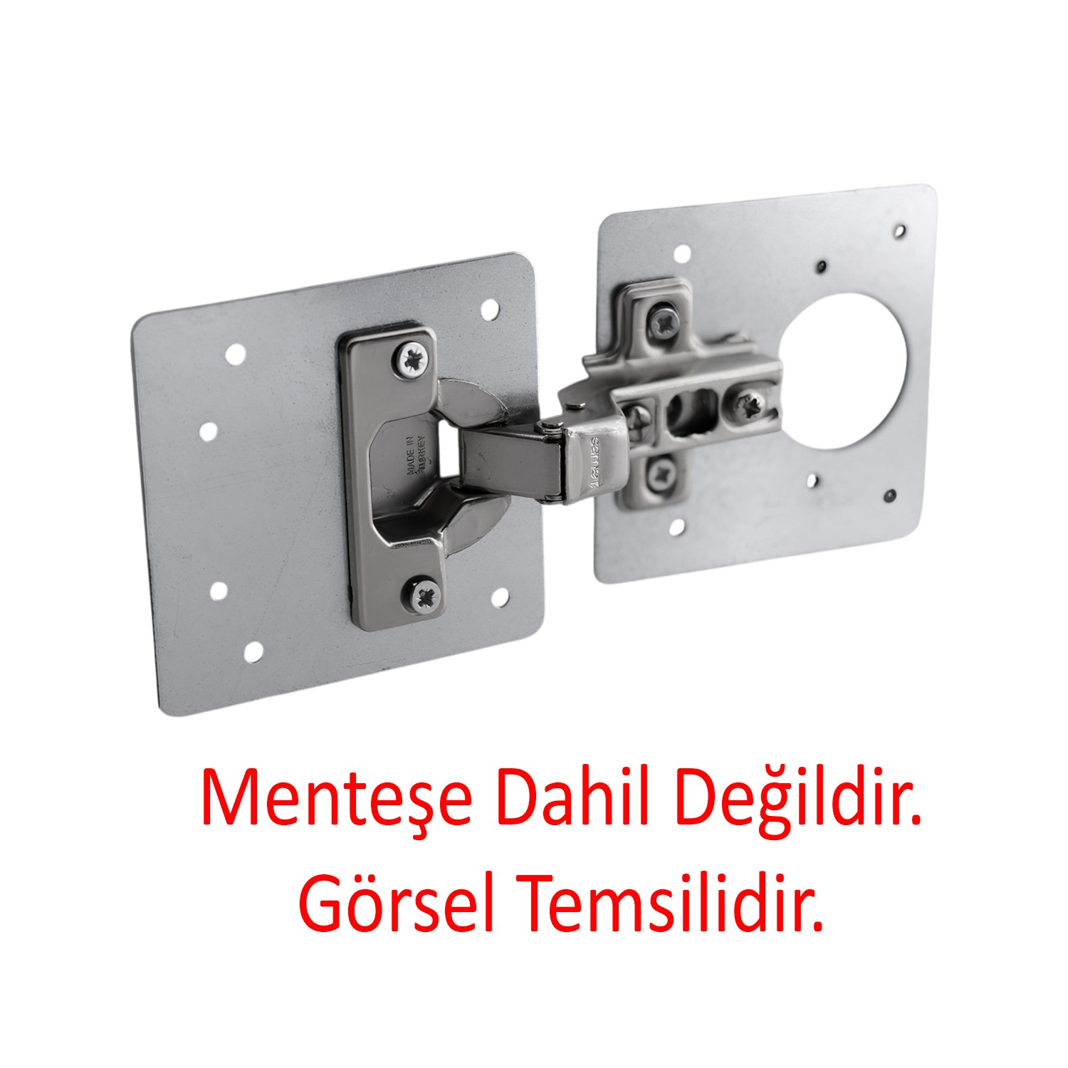 Dolap Kapak Taş Menteşe Tamir Sacı Nobel Pratik Onarım Kiti Yuva Saçı Tablası 8x8.5 cm 8 Adet