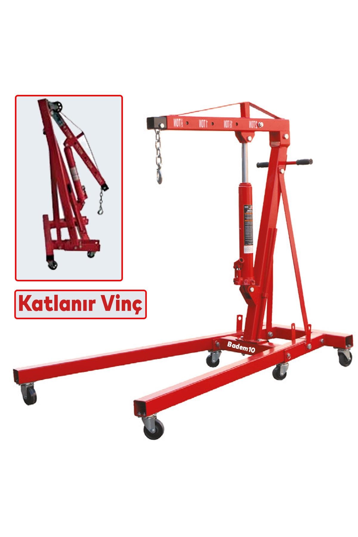 Bigred 3 Ayaklı Vinç 2 Ton 2.2 Metre T32002X 2000 Kg Zincirli Katlanır Motor İndirme Vinci