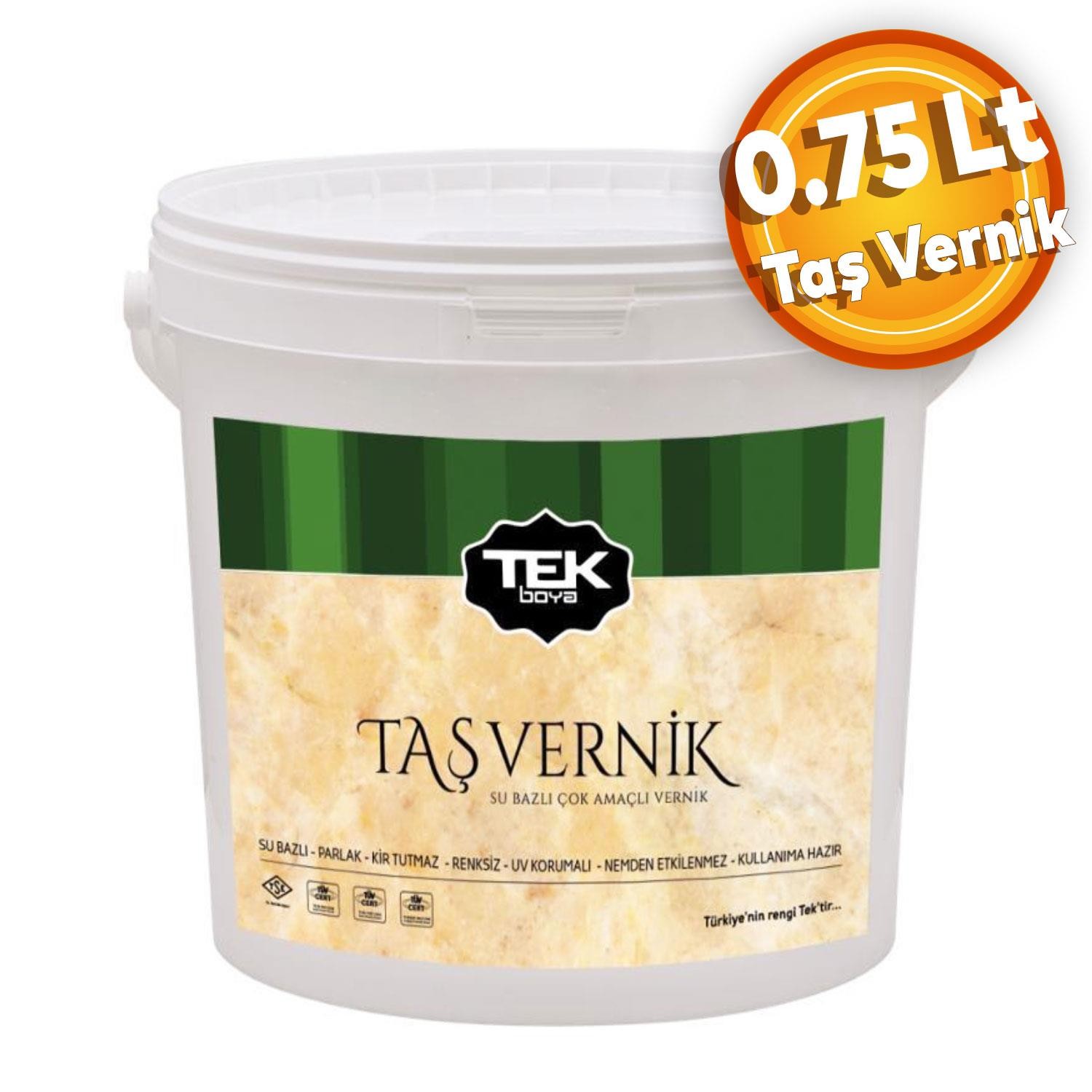Tek Su Bazlı Çok Amaçlı Taş Vernik Verniği Renksiz 0.75 Litre