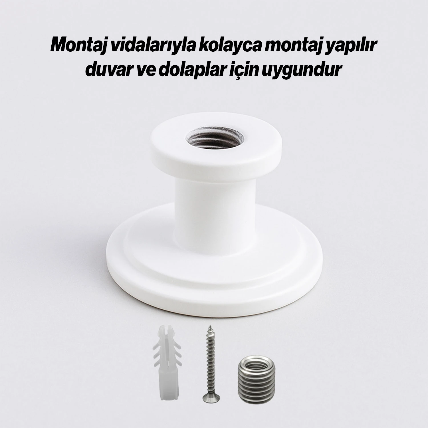 Alex 70 mm Beyaz Askı Portmanto Vestiyer Banyo Mutfak Askısı Askılık Duvar Vidalı Çanta Elbise Asma