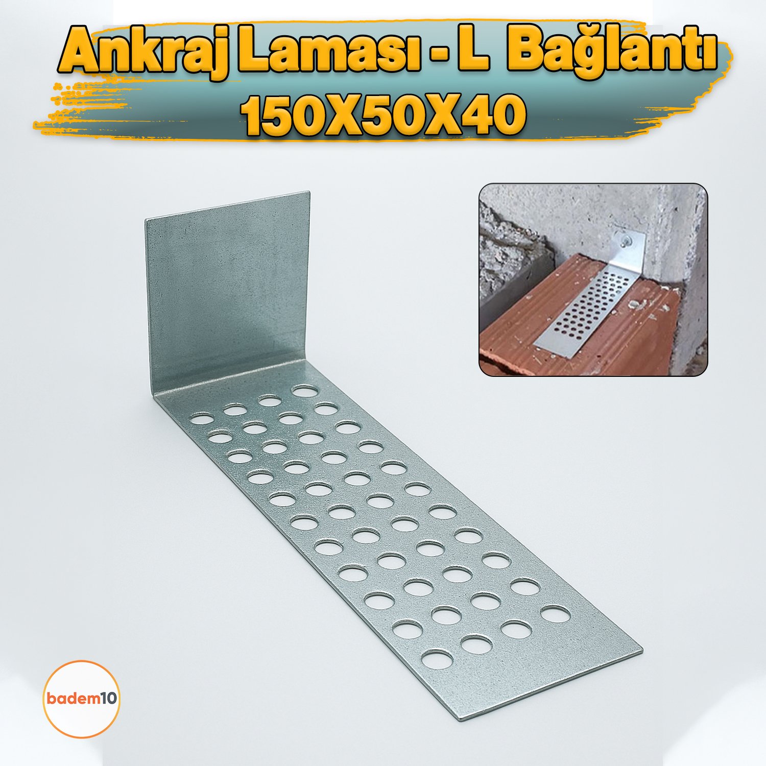 Gazbeton Ankraj Laması Duvar Bağlantı Aparatı Vidalı Montaj Trapez Vida Uyumlu Galvaniz Demiri