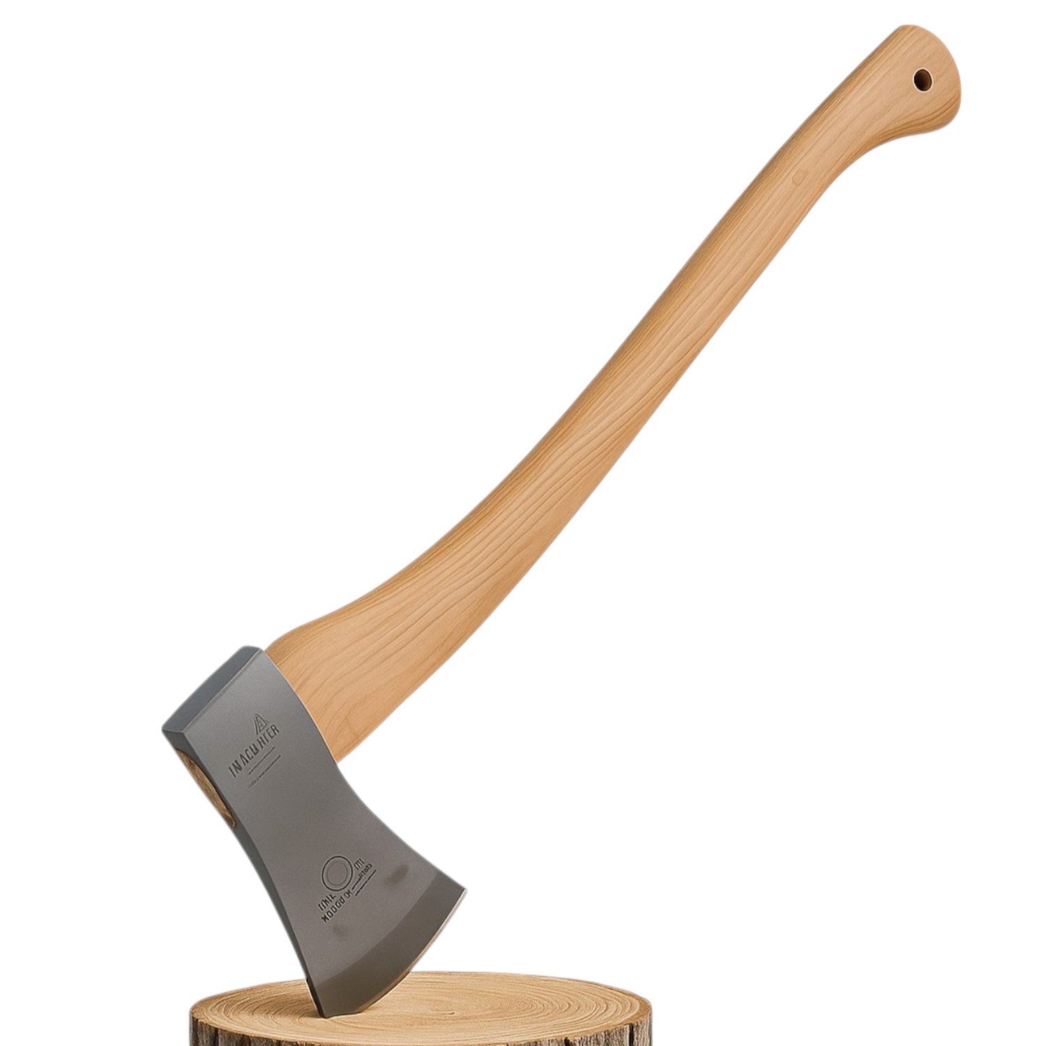900 Gram 65 Cm El Yapımı İthal İsveç Karbon Çelik Yarma Odun Kesme Balta Ergonomik Sap Kamp Bahçe Av