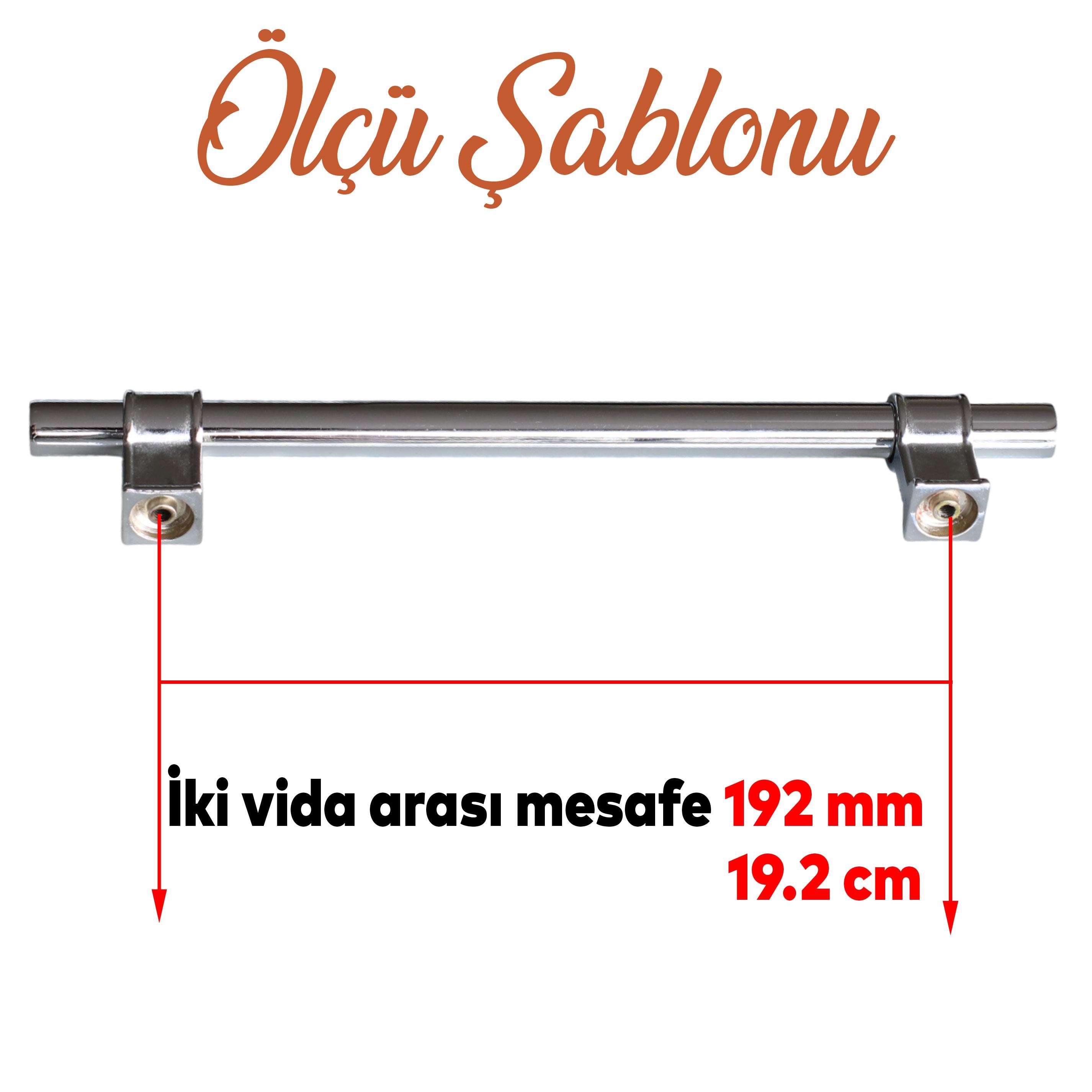 Hisar Krom Düz Metal Kulp 192 mm Mobilya Çekmece Mutfak Dolabı Dolap Kulpları kulpu Kulbu