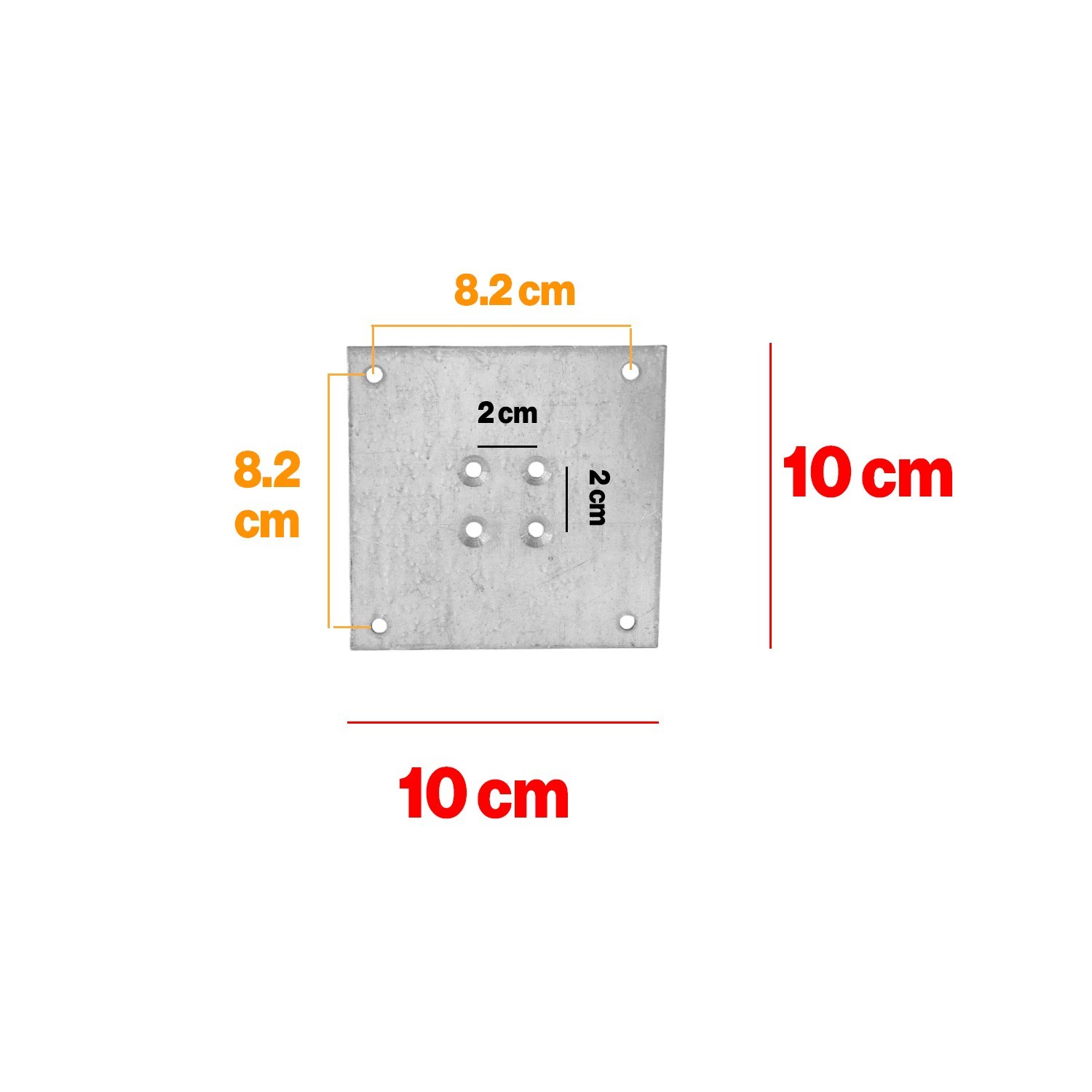 Metal Çinko Masa Bağlantı Sacı Düz 10 x 10 cm Mobilya Yemek Masası Ayak Bağlama Saçı Aparat 4 Adet