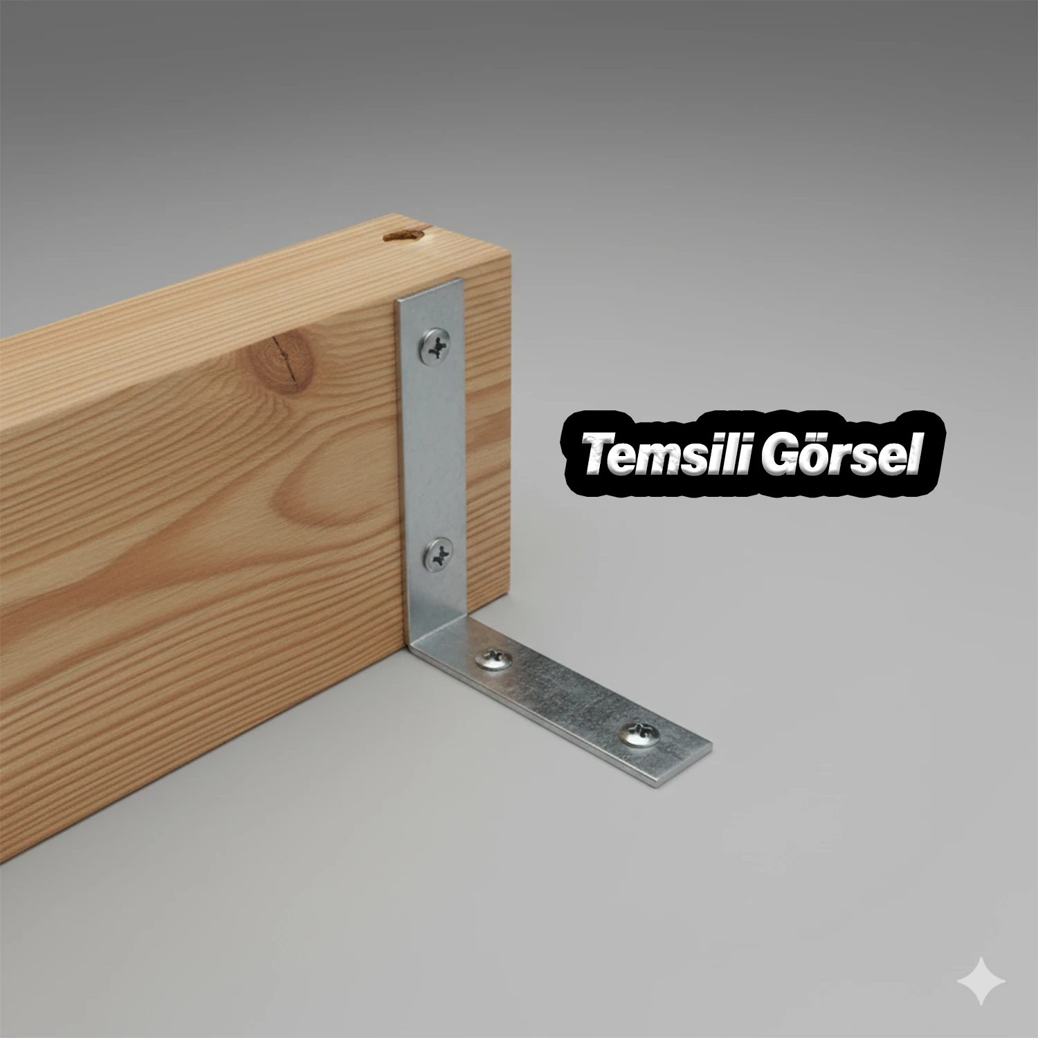 (25 ADET) Metal Köşebent 65x65x15 mm İnce L Demiri Gönye Mobilya Duvar Sabitleme Bağlantı Aparatı