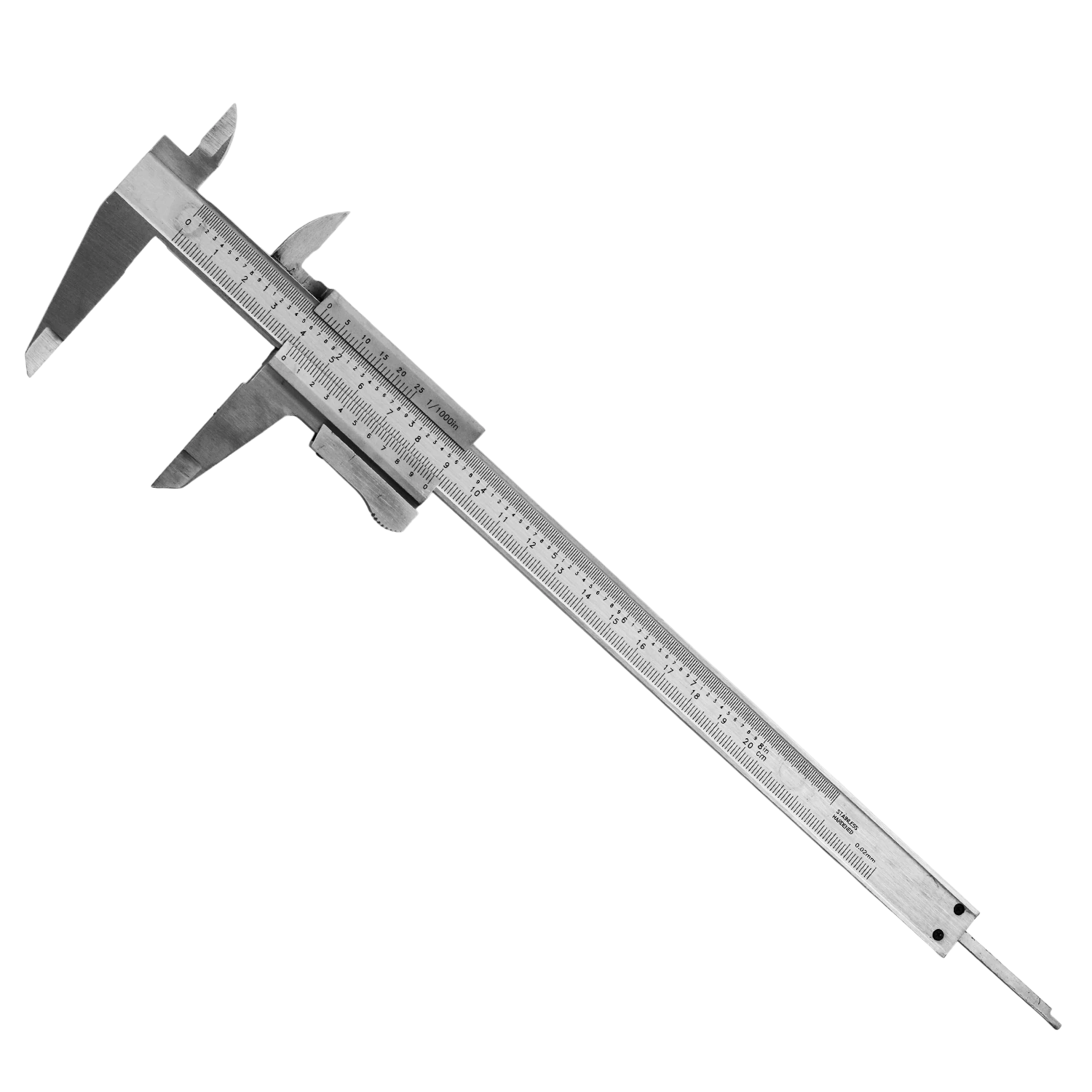 (0.02 Hassasiyet) 200 mm Kilitli Mekanik Kumpas Monoblok Metal Gövde İç Dış Derinlik Ölçüm Aleti