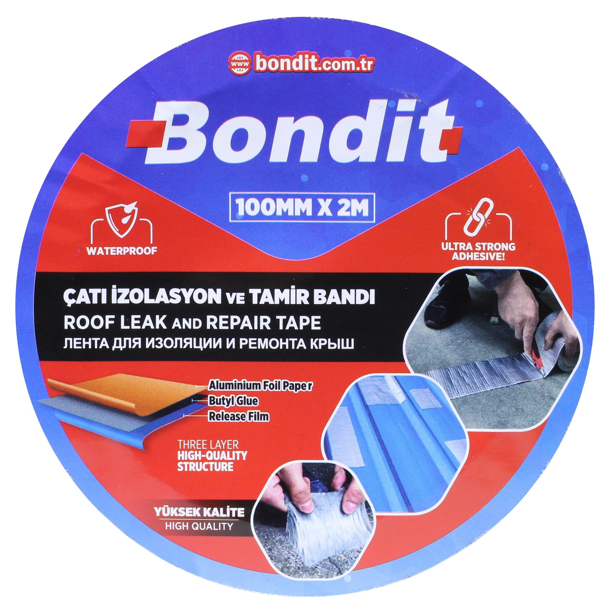 Bondit Çatı İzolasyon Ses Su Yalıtım Tamir Bandı Çamur Bant 10 cm x 2 Mt