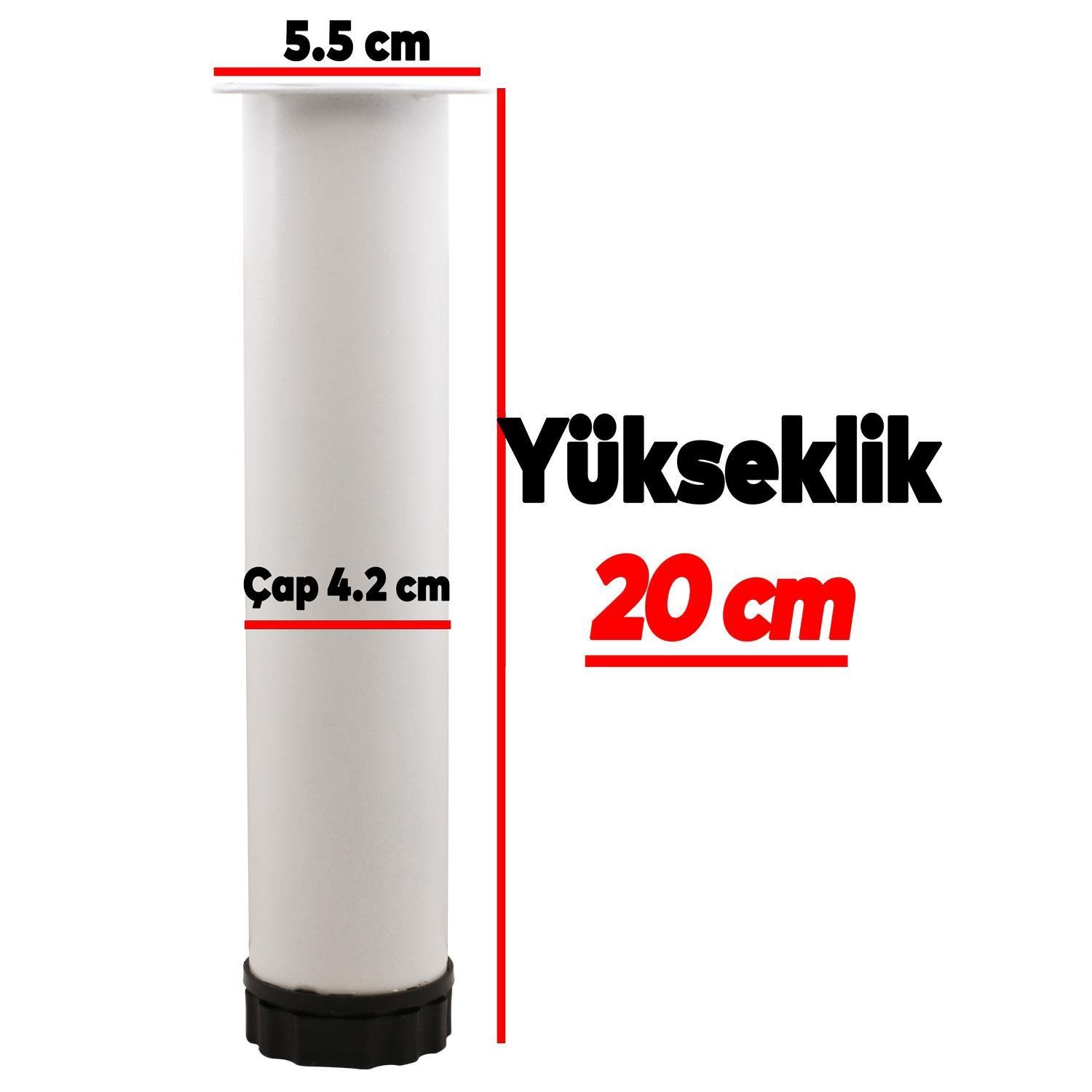 Aspen 6'lı Set Mobilya Tv Ünitesi Koltuk Kanepe Konsol Destek Ayağı Ayakları 20 Cm Ayak Beyaz