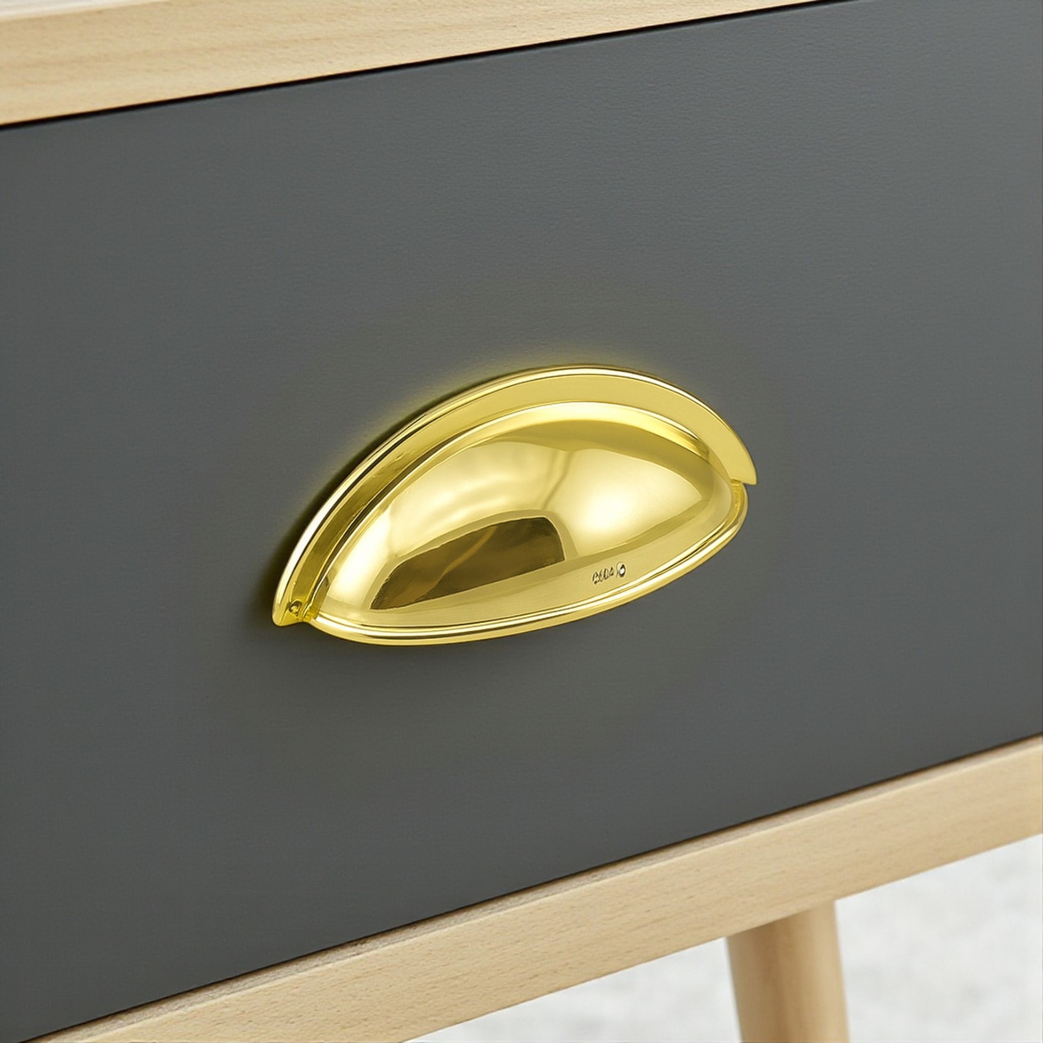 Çanak Kulp 64 mm Gold Altın Renk Metal Mobilya Çekmece Dolap Kapak Kulpu Modern Mutfak Kulpları