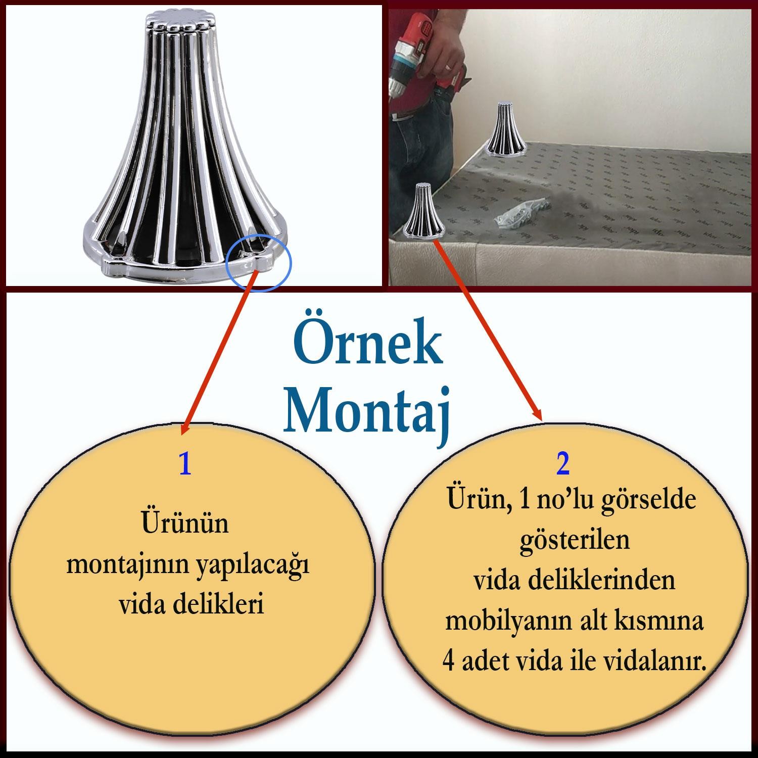 (4 ADET) İstanbul 12 cm Krom Mobilya Kanepe Koltuk Tv Ünitesi Konsol Ayağı Ayak Ayakları