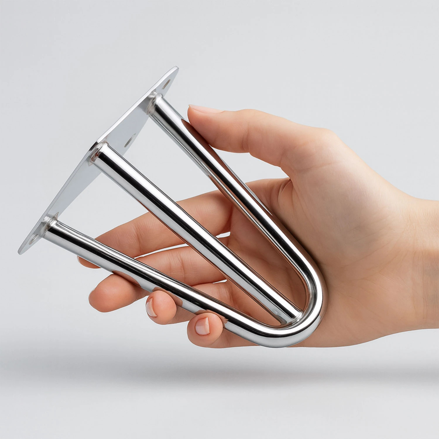 Martı 15 cm Gümüş Krom Metal Mobilya Ayağı Üçgen Modern Tasarım Koltuk Sehpa Masa TV Ünitesi Uyumlu