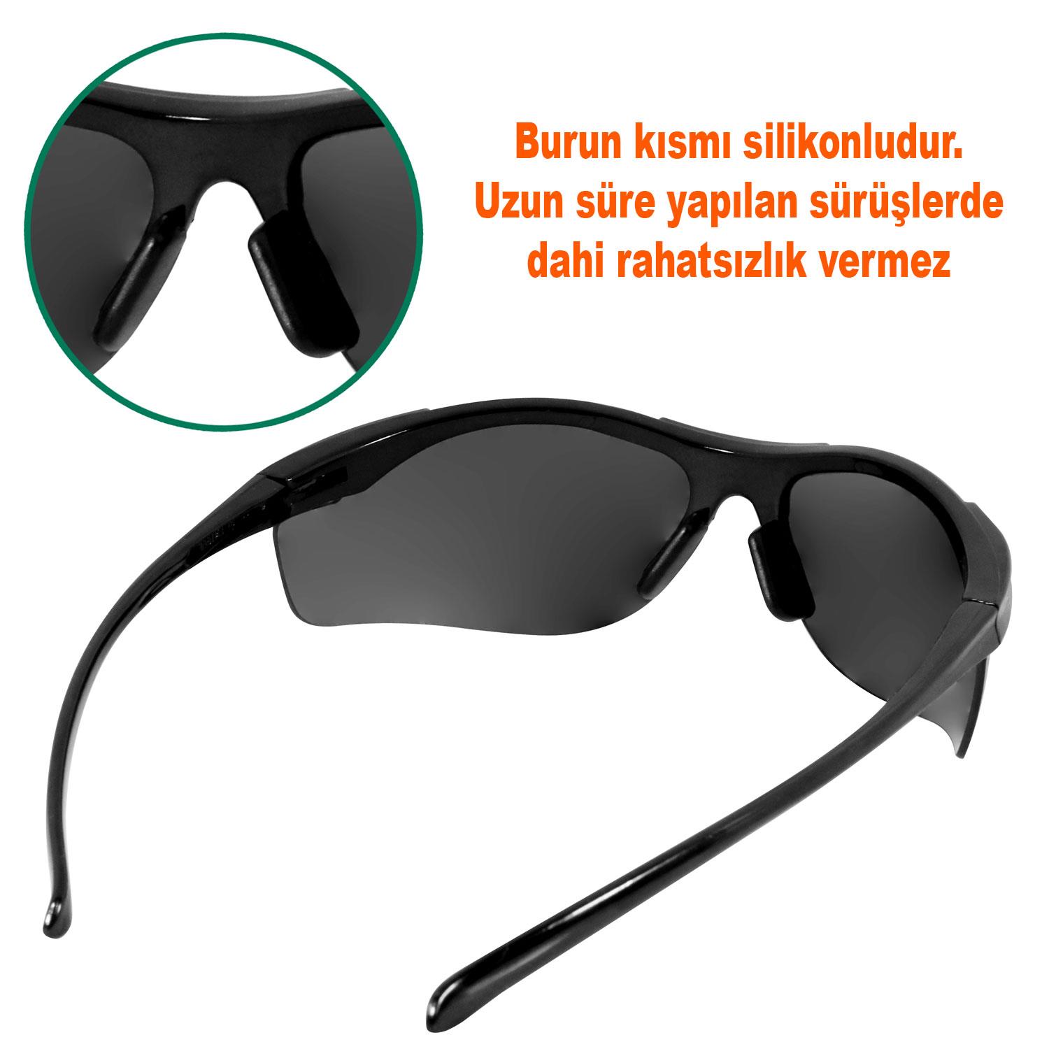 Maxsafety Bisiklet Güneş Gözlüğü Koruyucu Bisikletçi Gözlük Siyah