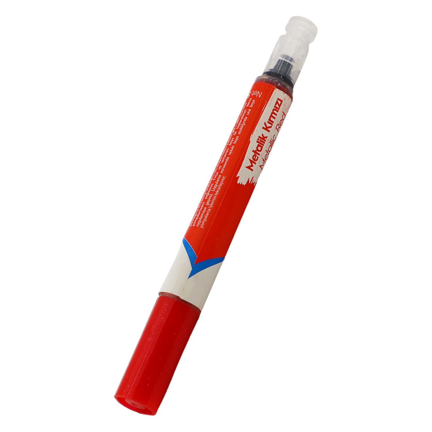 Oto Rötuş Kalemi 5 ML Araç Kaporta Tampon Çizik Giderici Fırça Yenileme Metalik Kırmızı Renk Boya