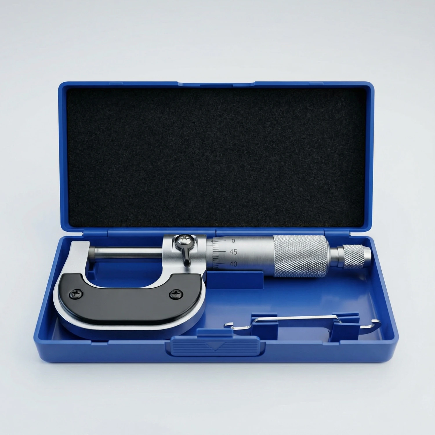 Krom Dış Çap Mikrometresi 0,01 mm Hassasiyet 0-25 mm Saklama Çantasında Ultra Hassas Ölçüm