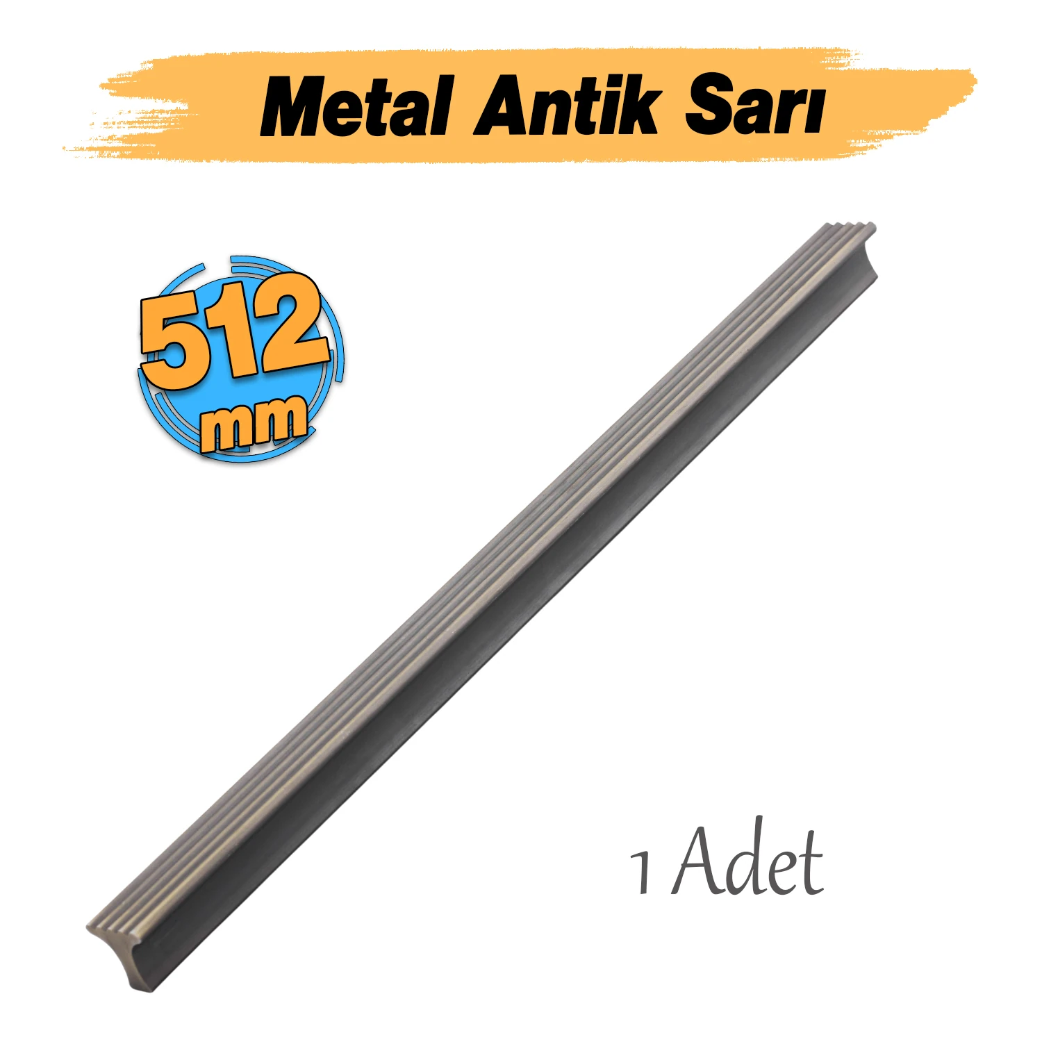 Foça 512 mm 51.2 cm Soft Antik Sarı Metal Kulp Kapak Kulpu Dayanıklı Kulpları Mobilya Çekmece Dolap