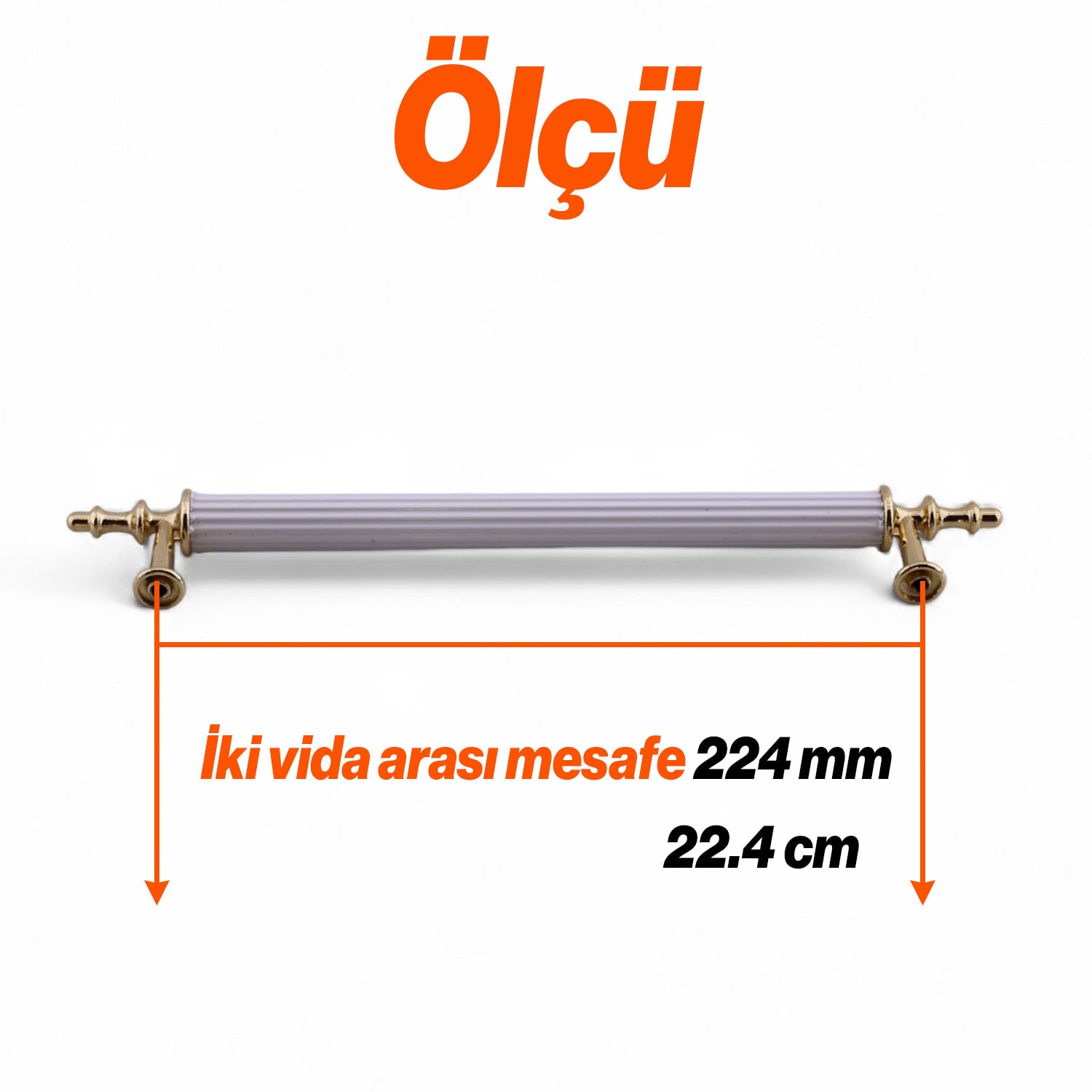Beyaz Gold 224mm Metal Mobilya Kulp Modern Dayanıklı Dolap Çekmece Kulbu Dekoratif Mobilya Aksesuarı
