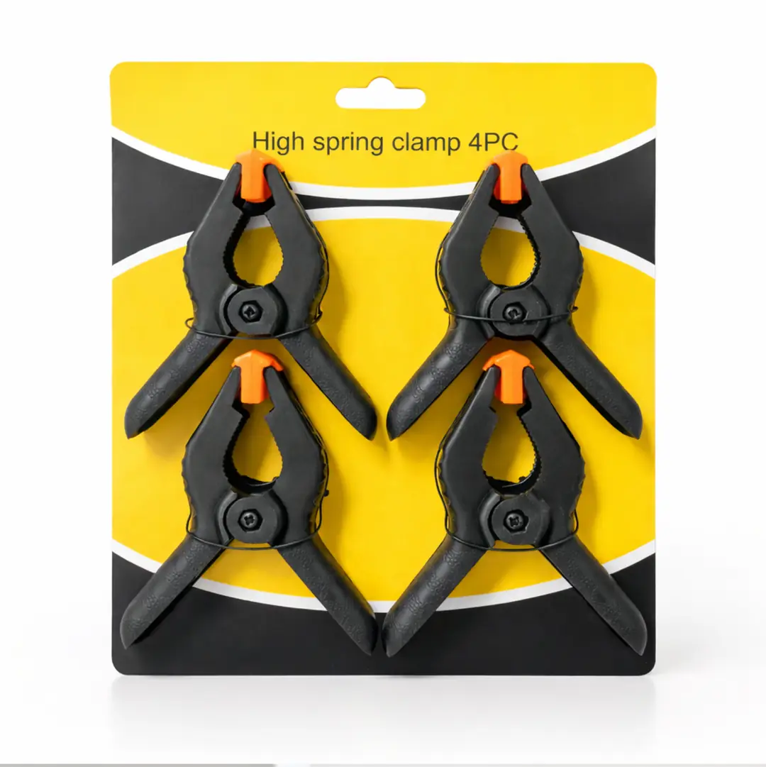 【ＫＩＳＨＩＲ A】 Küçük Boy 4 Adet Profesyonel Yaylı Kıskaç 110MM 4 inç Marangoz