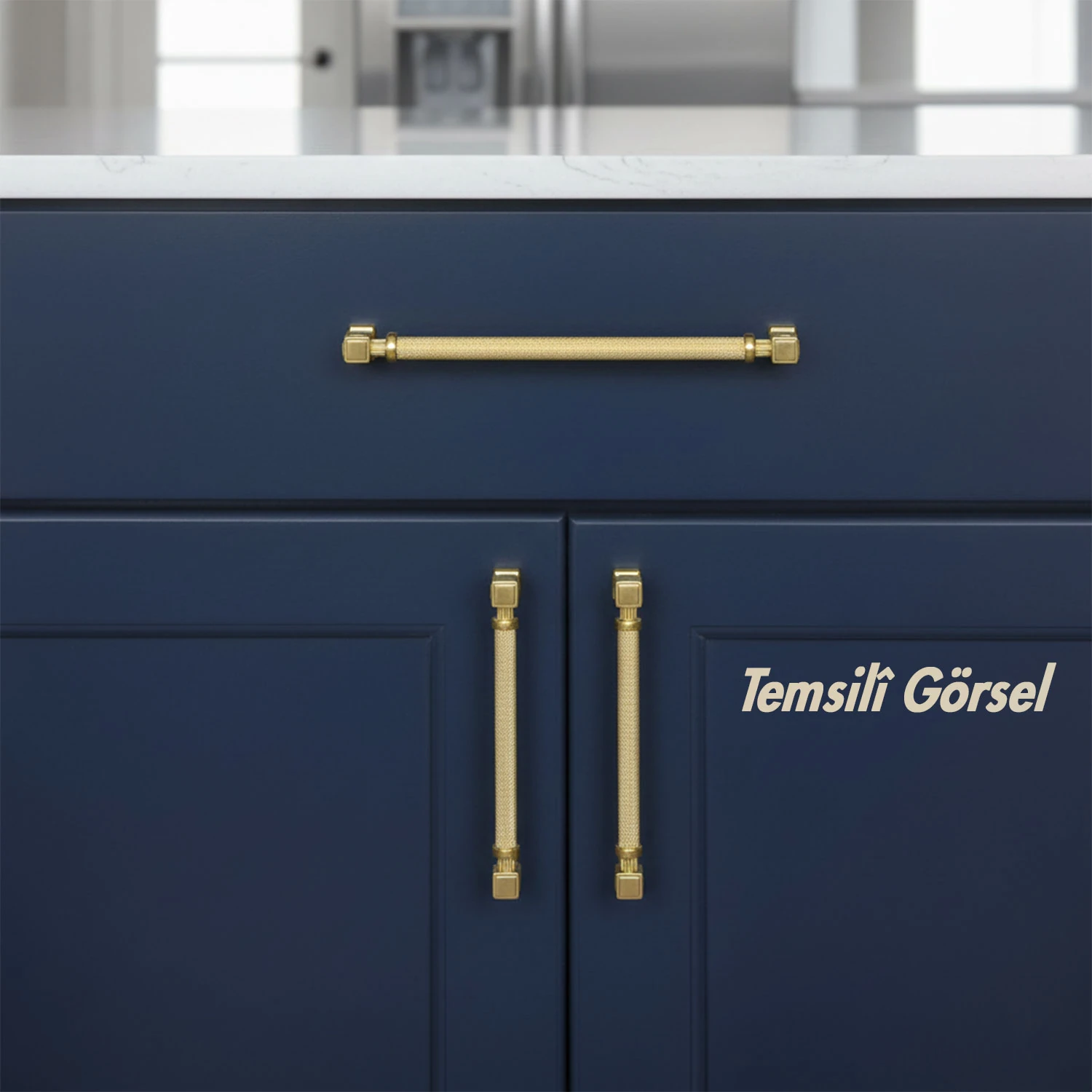 Talas Gold Altın Tırtıklı Metal Kulp 320 mm Kapak Kulpu Dayanıklı Dolap Çekmece Mobilya Kulpları