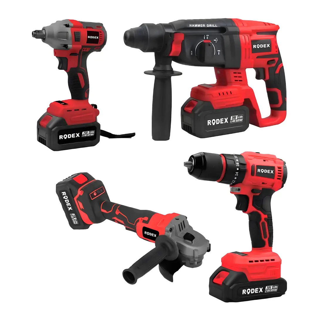 Rodex 20V Akülü 4'lü Şarjlı Matkap Seti Darbeli Matkap, Vidalama