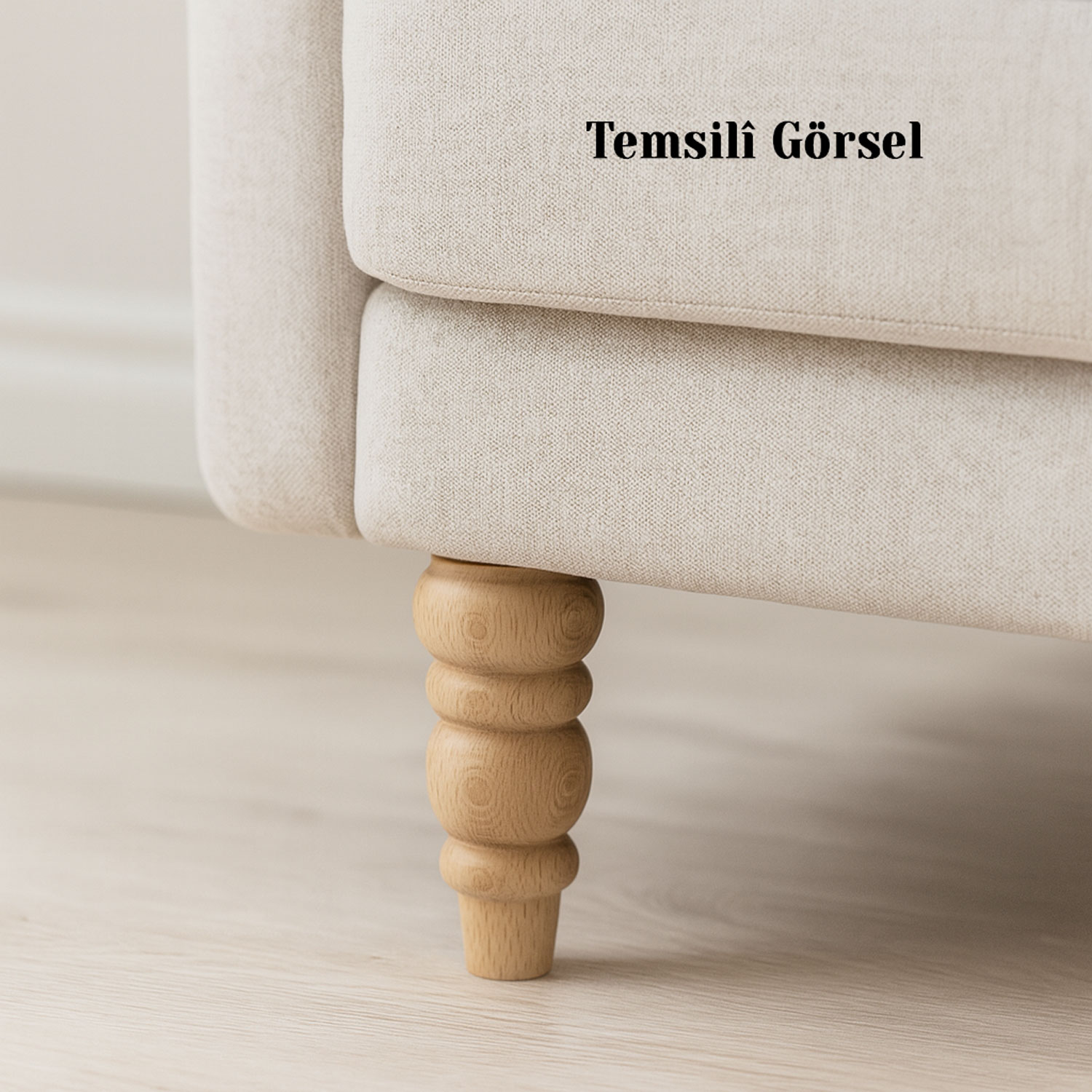 Bohem 17 cm Boyasız Ham Doğal Ahşap Ayak Silindir Mobilya Koltuk Kanepe Ayağı Metal Aparat Dahil