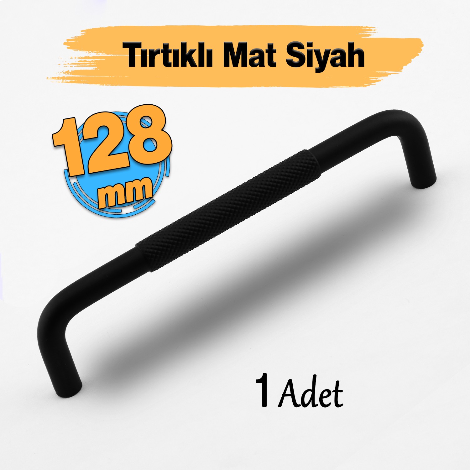 Uber Tırtıklı Mat Siyah Metal Kulp 128 mm Mobilya Çekmece Mutfak Dolabı Dolap Modern Kapak Kulpları