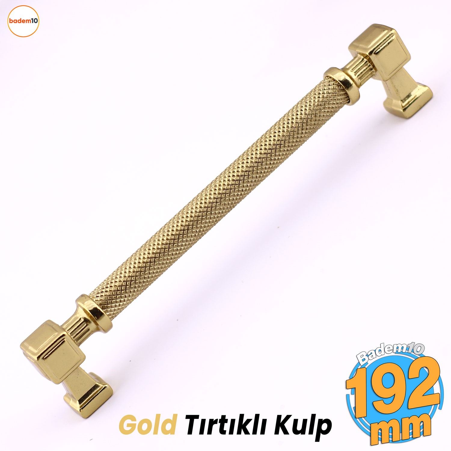 Grip Desenli Gold Altın Metal Kulp 192 mm Mobilya Çekmece Mutfak Dolabı Dolap Modern Kapak Kulpları
