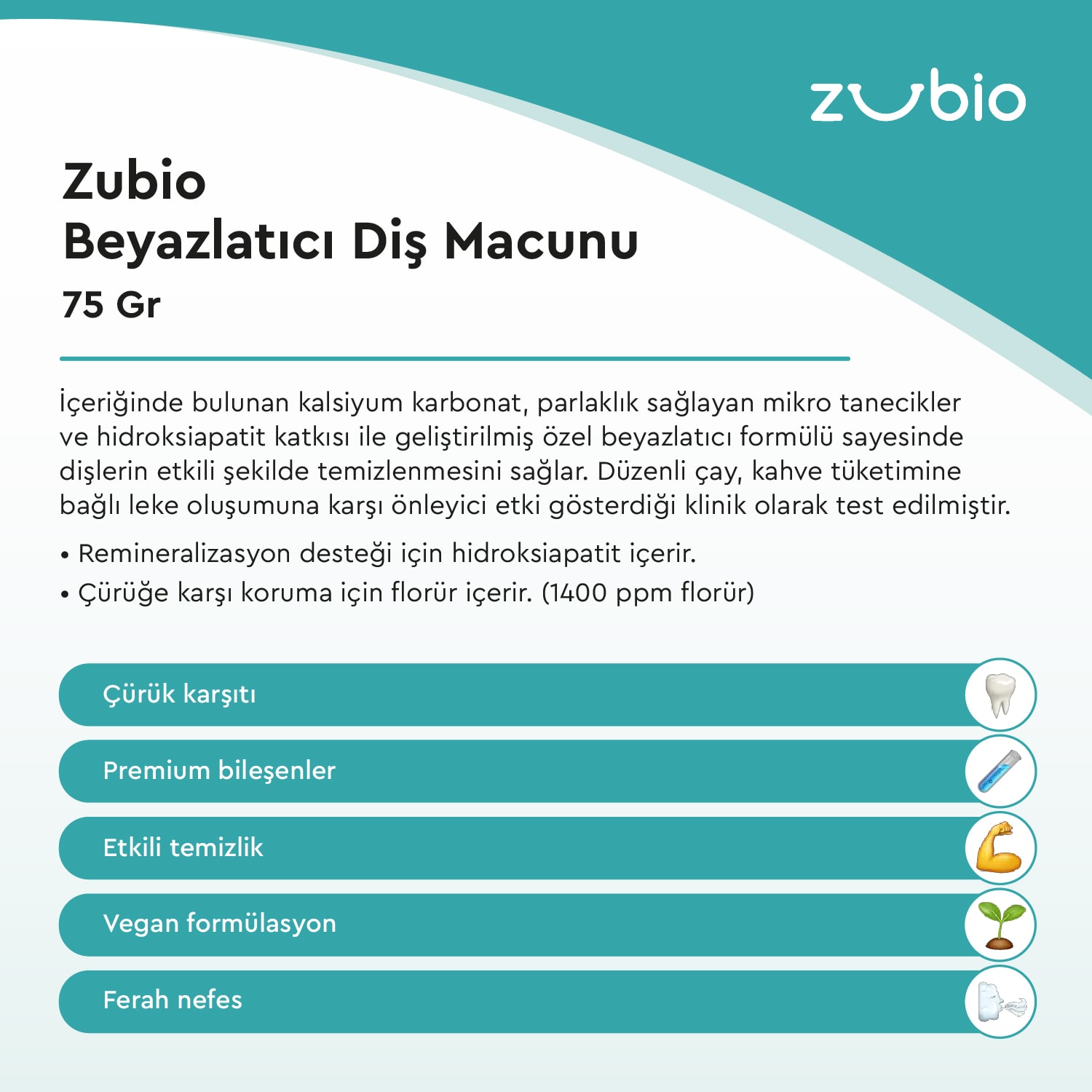 Zubio Beyazlatıcı Diş Macunu
