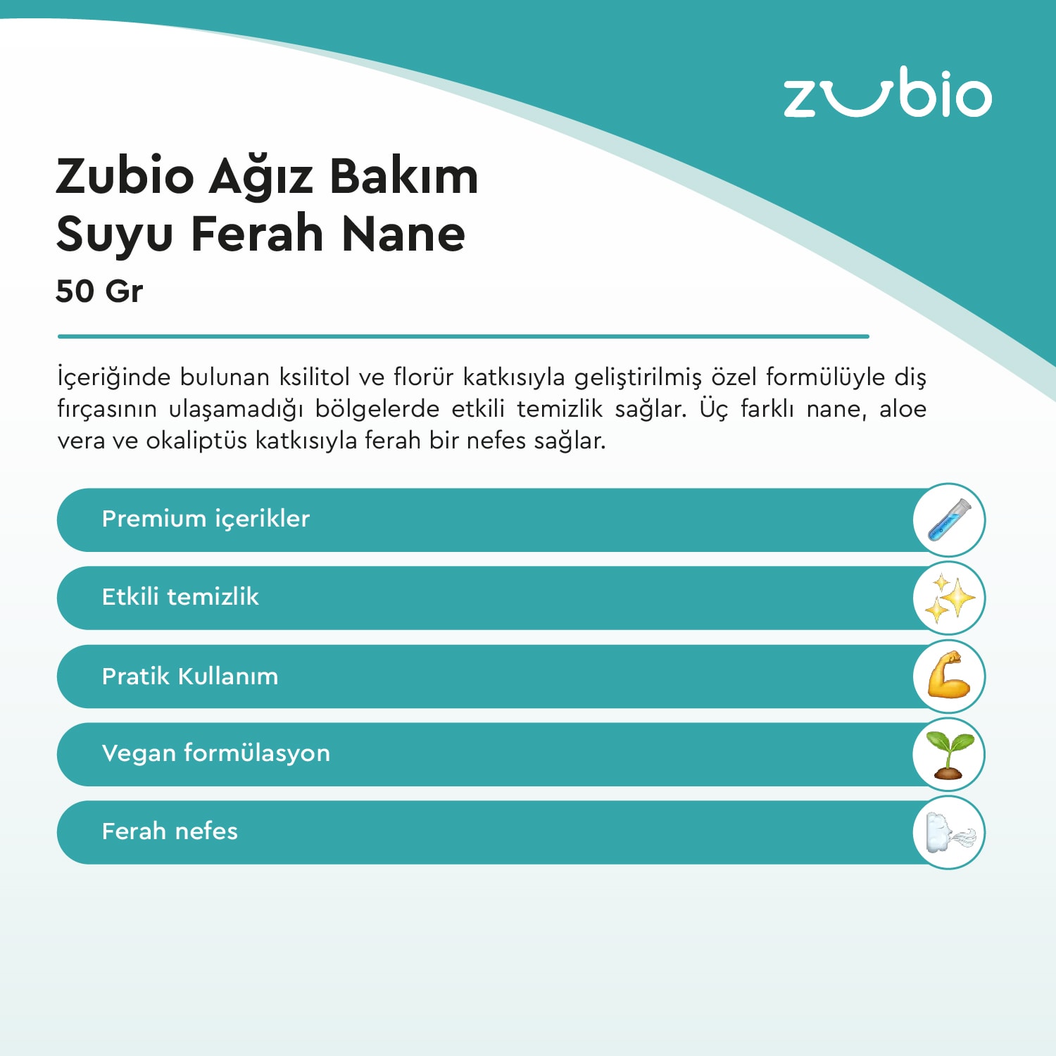 Zubio Ağız Bakım Suyu Ferah Nane