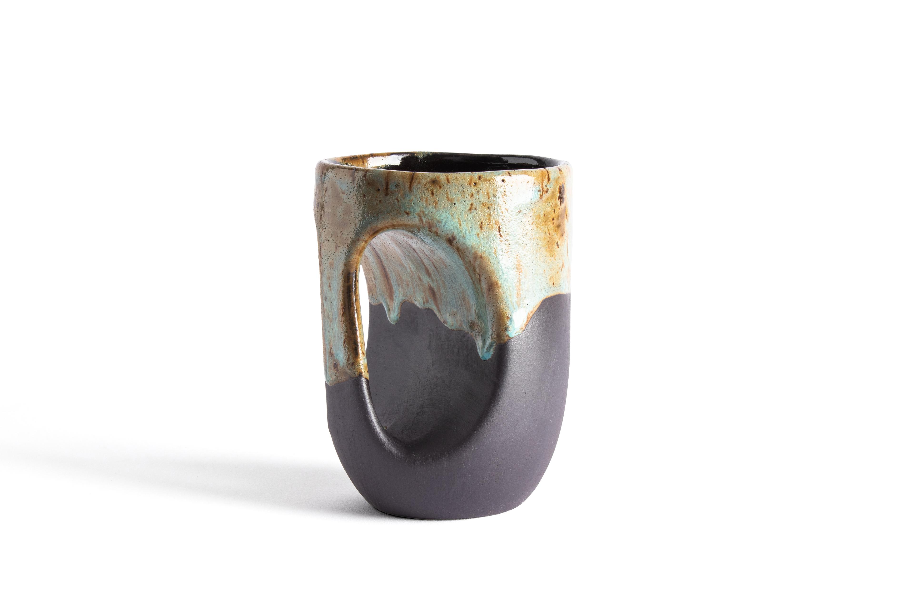 Ancient cup - White Stoneware -Blue spotted