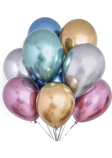 10 adet Uçan Balon Krom Renkler Karışık Adrese Teslim (Ankara - Çankaya)
