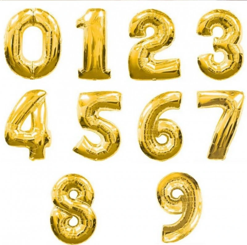 Rakam / Sayı Uçan Balon 40 İnç 1 Metre Altın Adrese Teslim (Ankara - Çankaya)
