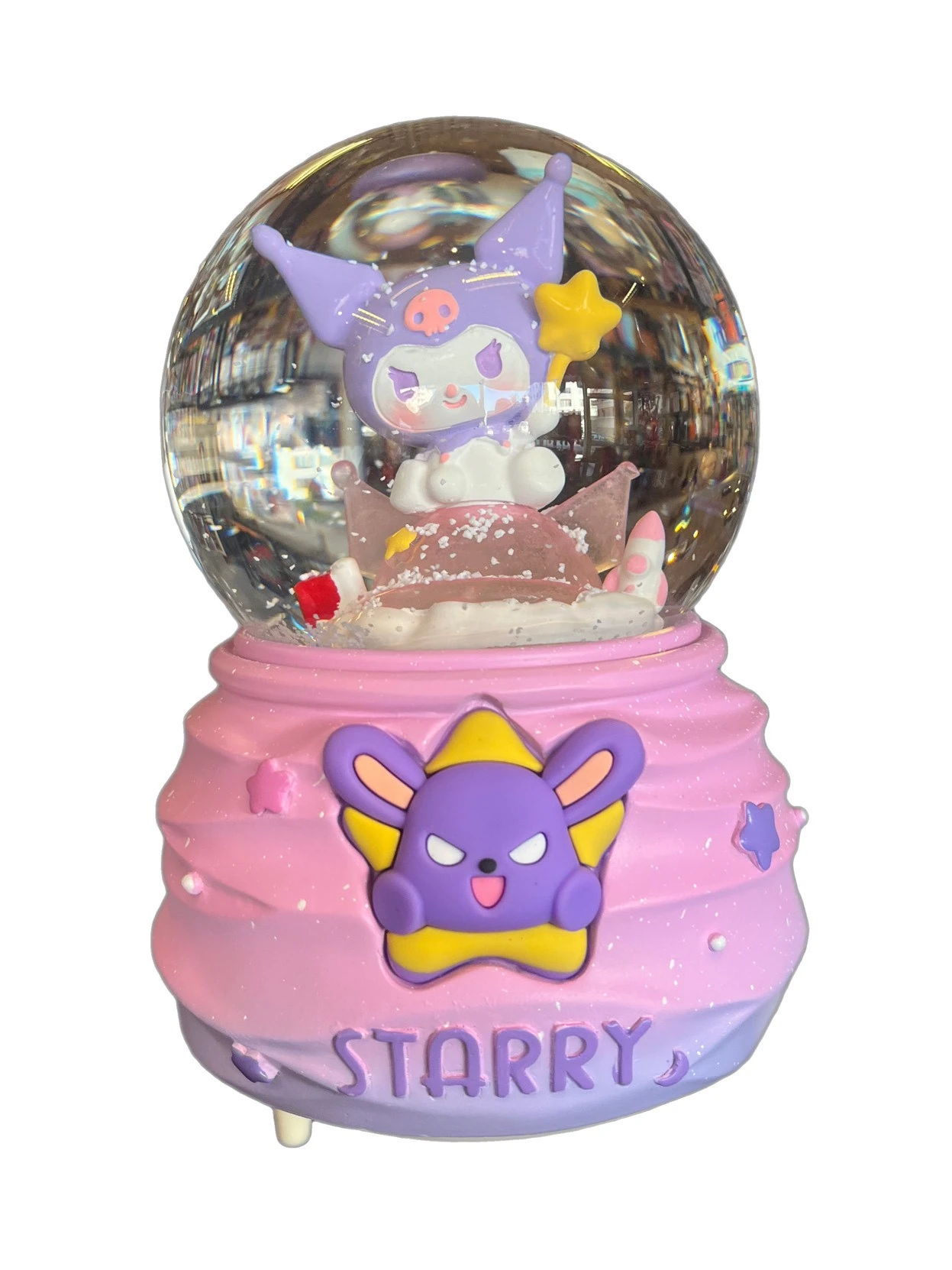 Kuromi Kar Küresi Büyük Boy Işıklı Müzikli Lila