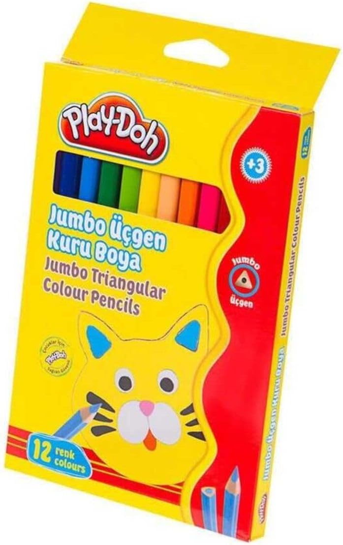 Play-Doh Jumbo Üçgen Kuru Boya 12 Renk