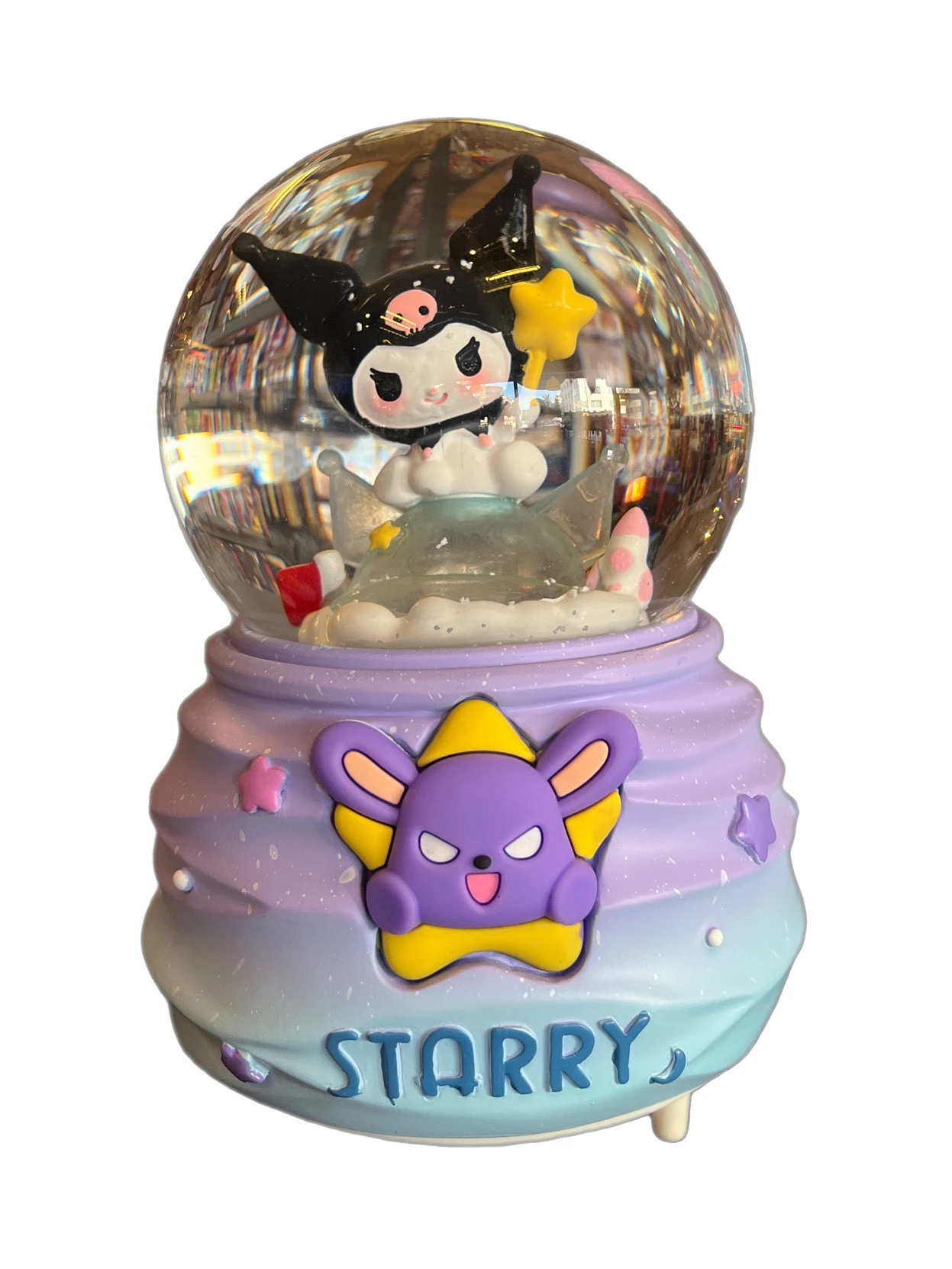 Kuromi Kar Küresi Büyük Boy Işıklı Müzikli Siyah