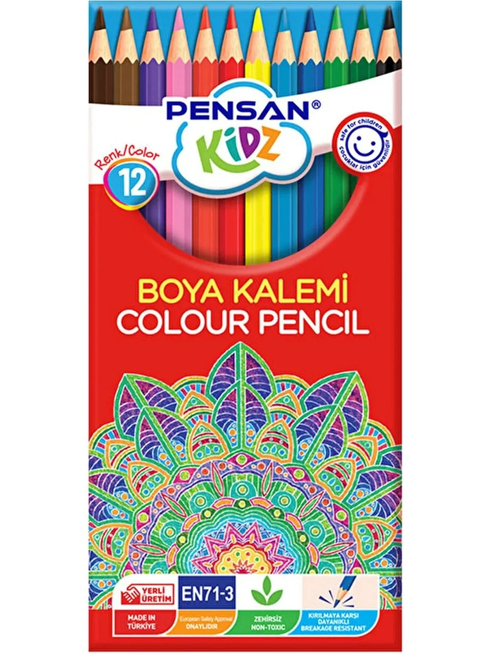 Pensan 12 Renk Boya Kalemi Kuru Boya