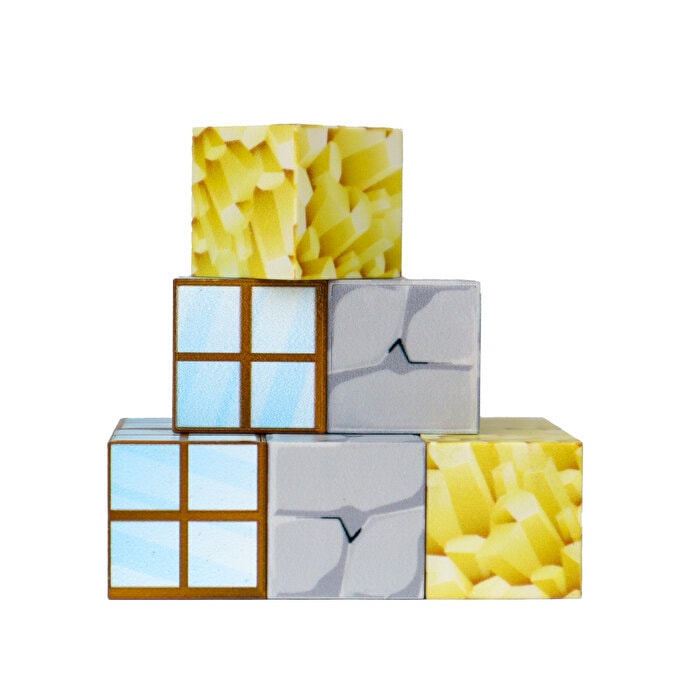 Megacraft Manyetik Bloklar Cam-Mermer-Sarı Taş