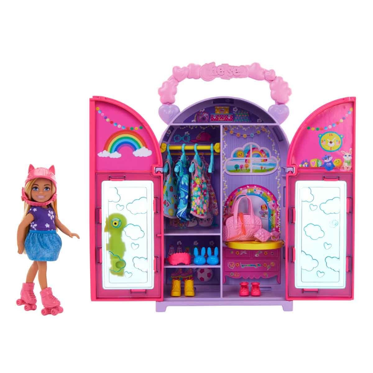 Barbie Chelsea Bebek ve Oyun Seti HXN03 Giysi Dolabı ve Aksesuarlar
