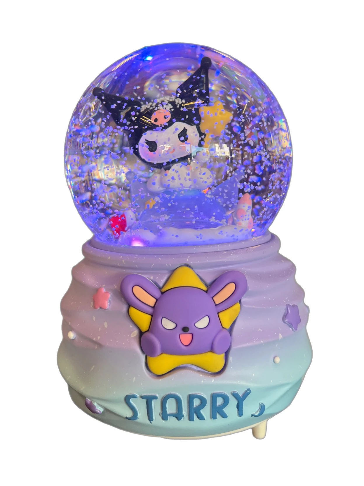 Kuromi Kar Küresi Büyük Boy Işıklı Müzikli Siyah