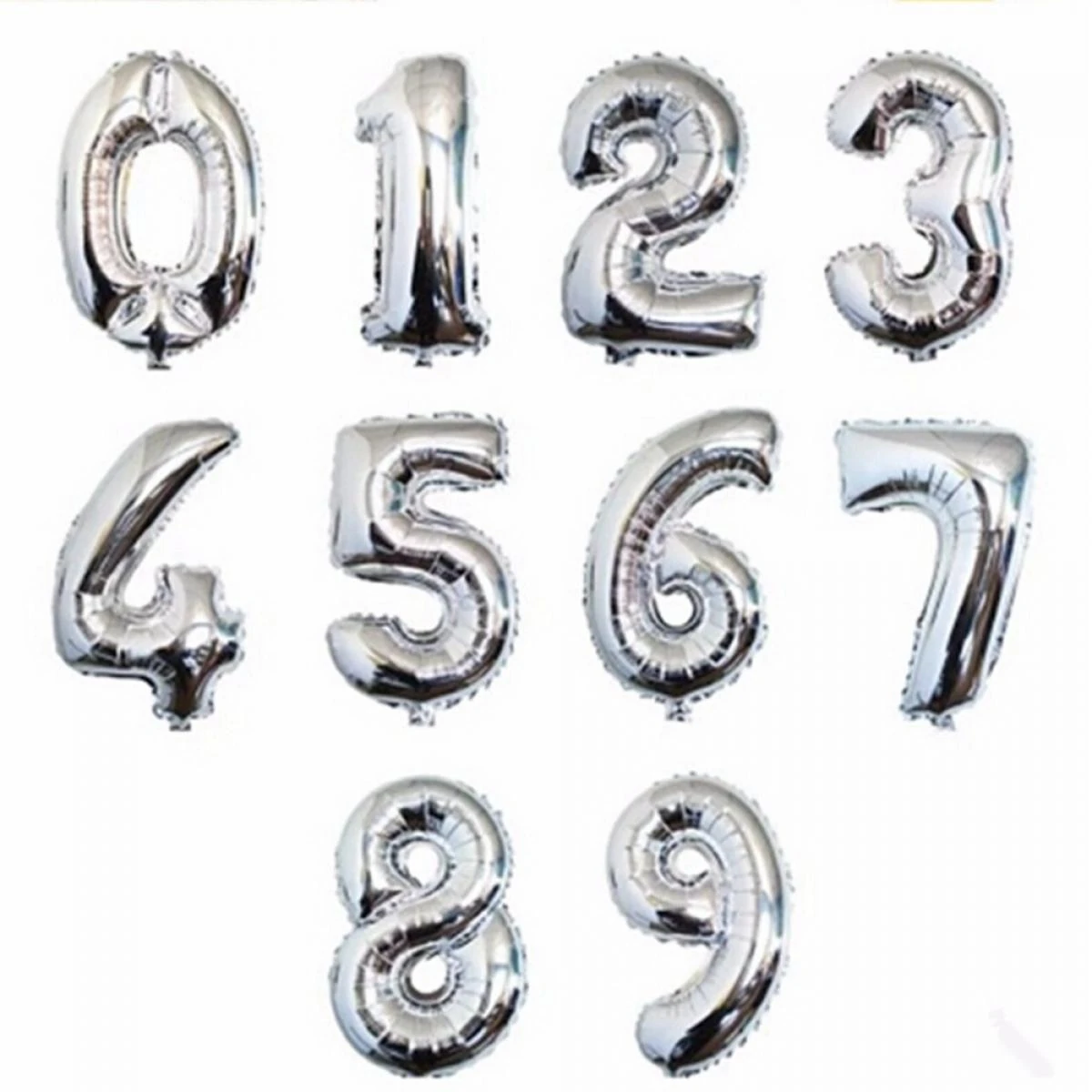 Rakam / Sayı Uçan Balon 40 İnç 1 Metre Gümüş Adrese Teslim (Ankara - Çankaya)